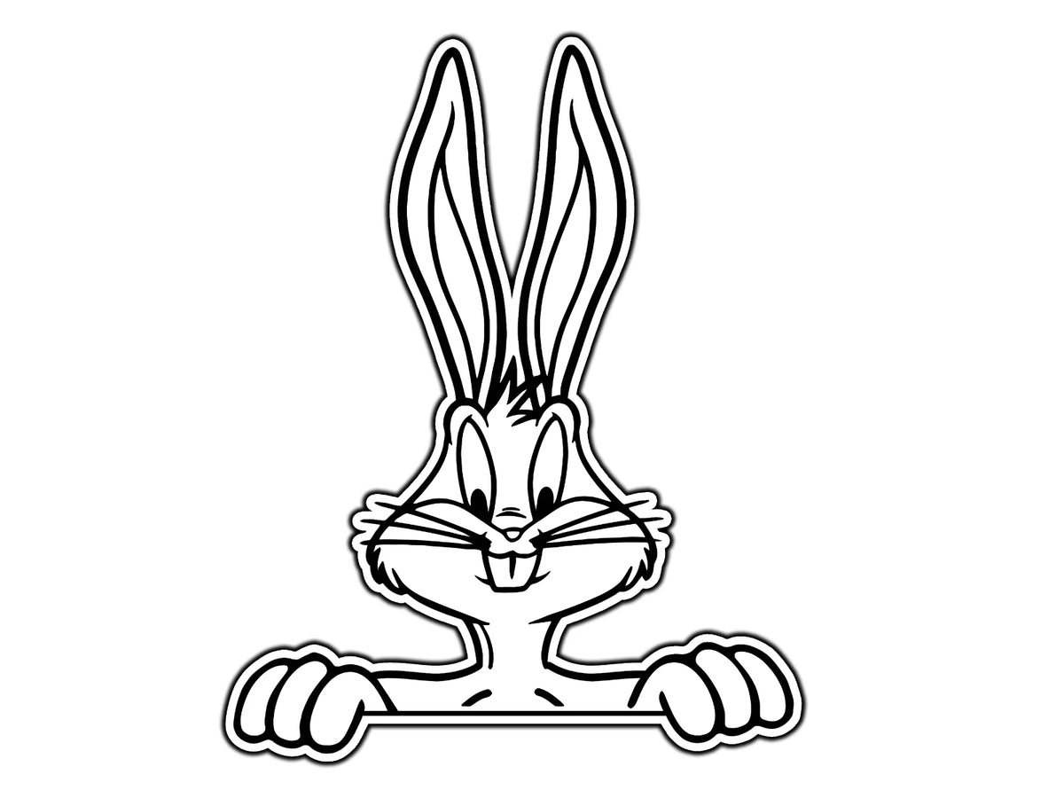 Bugs Bunny Peeker Die Cut Vinyl Decal