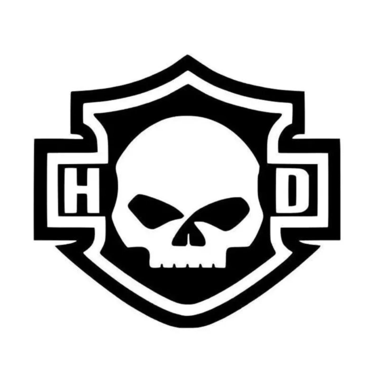 Motorcycle Harley Willie G Skull Shield Emblem ANY Color Die Cut Vinyl Decal