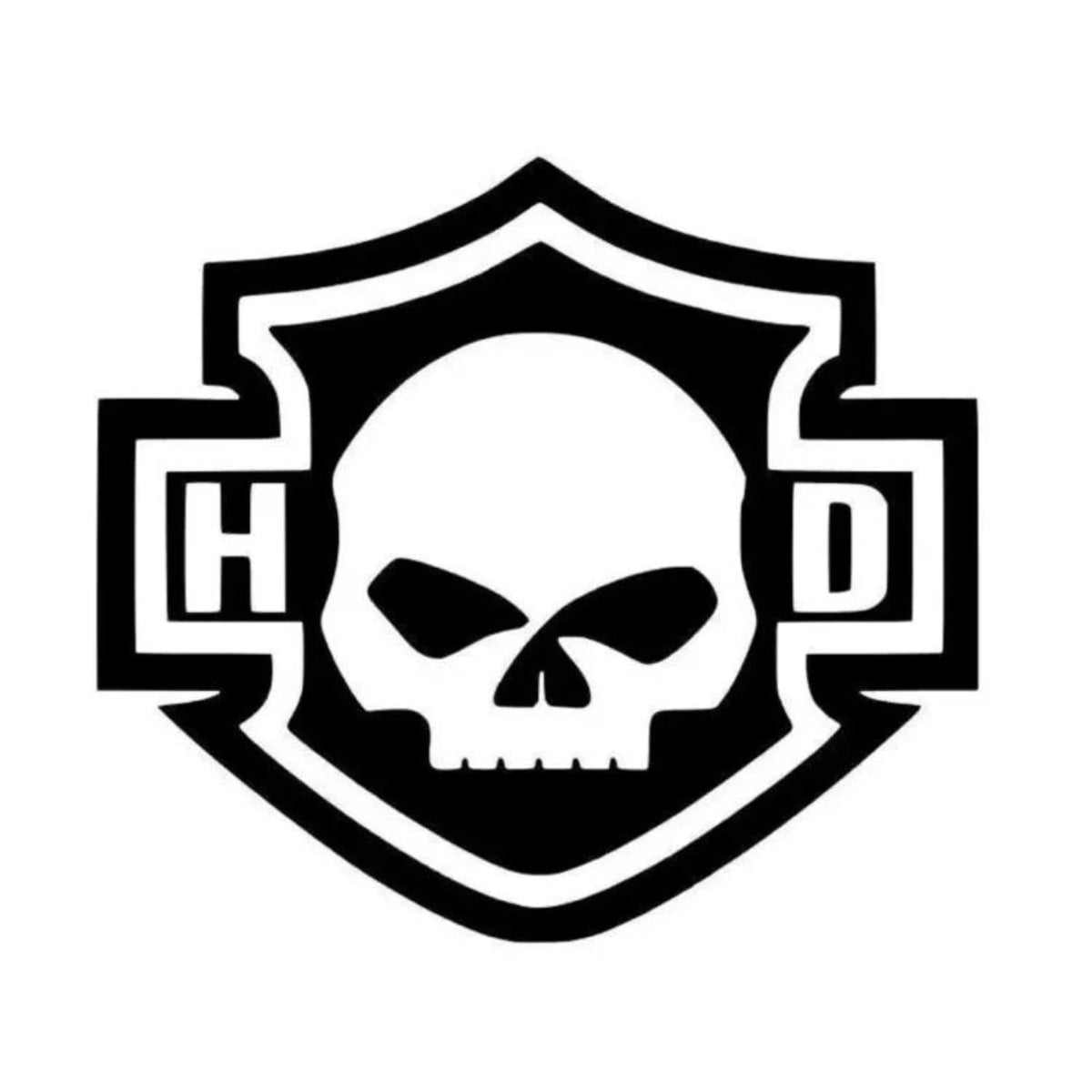Motorcycle Harley Willie G Skull Shield Emblem ANY Color Die Cut Vinyl Decal