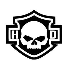 Motorcycle Harley Willie G Skull Shield Emblem ANY Color Die Cut Vinyl Decal