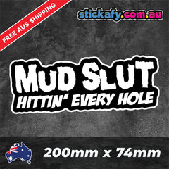 Mudslut Sticker - Funny Laptop Car Window Bumper JDM 4x4 decal 4wd, Die Cut Vinyl Decal/ Bumper For Windows, Cars, Trucks, Laptops, Etc.