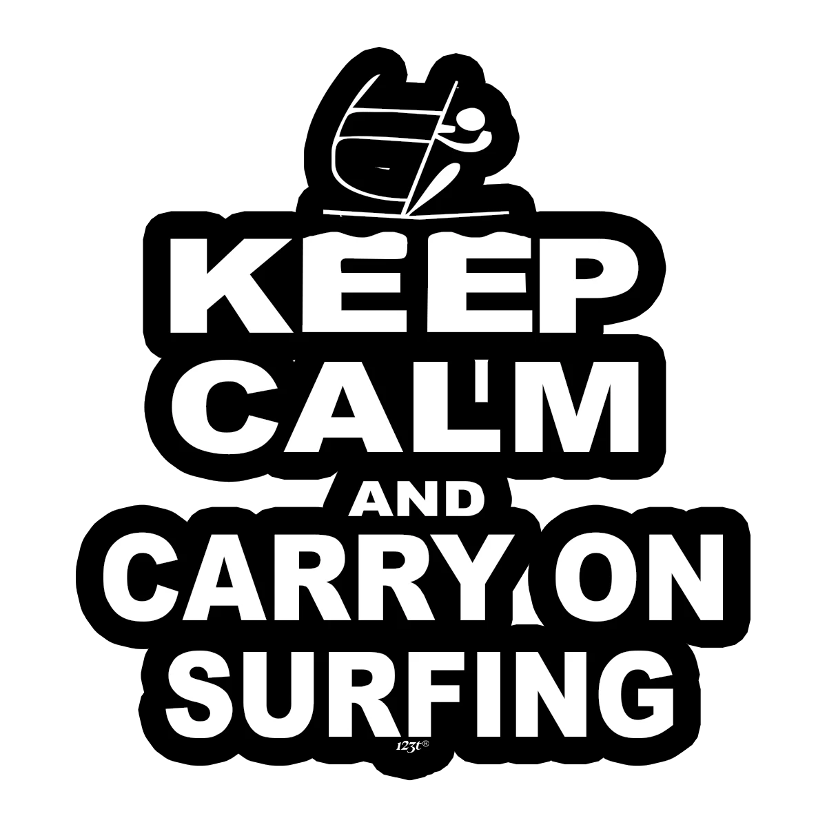 keep calm and carry on surfing Die Cut Vinyl Decal