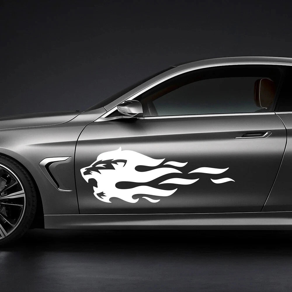New Car Side Decals Flame Lion Flame For Boxster Vinyl Side Styling Stickers Die Cut Vinyl Decal