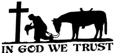 In God We Trust Cowboy Die Cut Vinyl Decal