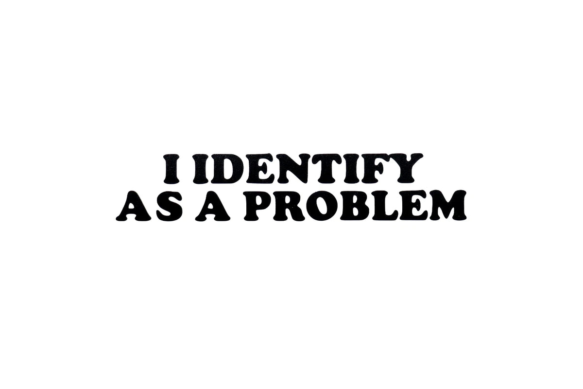 I IDENTIFY AS A PROBLEM Car Van Bumper Window Laptop Funny Vinyl Decal Sticker, Die Cut Vinyl Decal/ Bumper For Windows, Cars, Trucks, Laptops, Etc.
