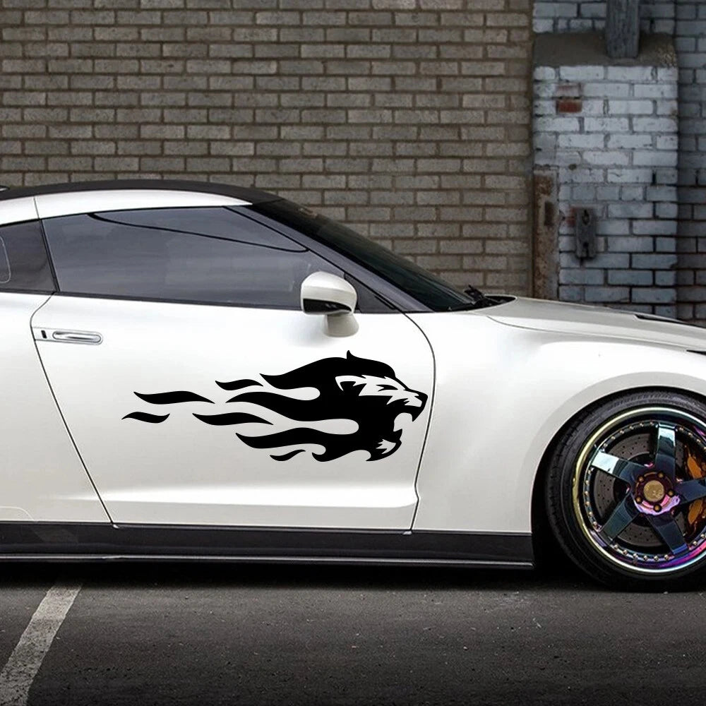 New Car Side Decals Flame Lion Flame For Boxster Vinyl Side Styling Stickers Die Cut Vinyl Decal