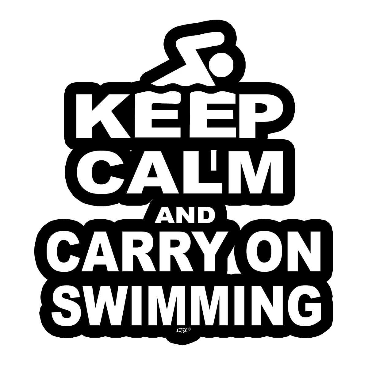 Keep calm and carry on swimming Die Cut Vinyl Decal