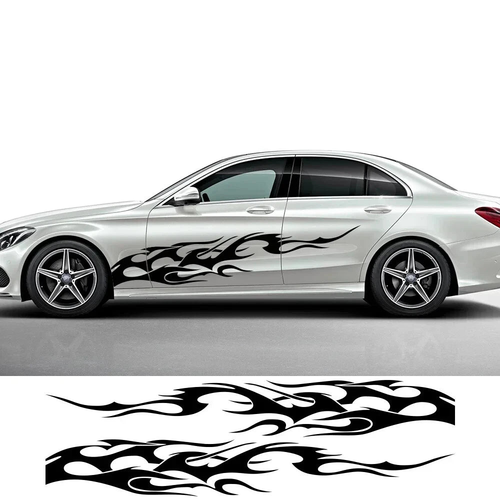 2Pcs Fire Flame Universal Car Decal Sport Hot Vinyl Motor Door Suitable For Cars  Die Cut Vinyl Decal