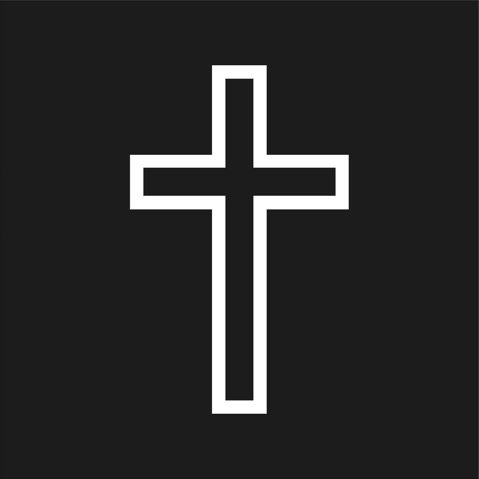 Cross Outline Die Cut Vinyl Decal