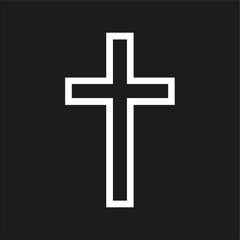 Cross Outline Die Cut Vinyl Decal