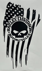 Motorcycle American Flag for Harley ANY Color Vinyl Decal FREE SHIPPING  Die Cut Vinyl Decal