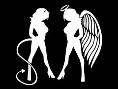 SEXY DEMON AND ANGEL GIRL Die Cut Vinyl Decal