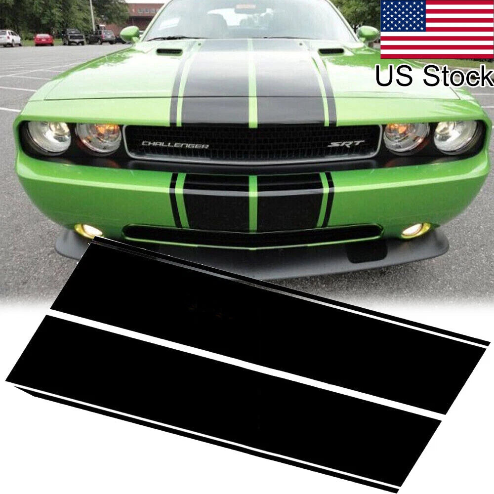 Black Hood Roof Rally Racing Stripe Decal Vinyl Stickers Universal Die Cut Vinyl Decal