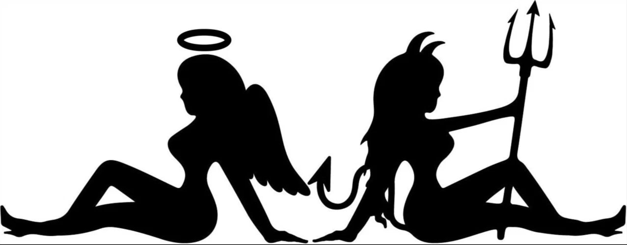 Angel Devil Sexy Girl  Die Cut Vinyl Decal
