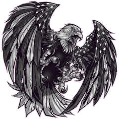Screaming American Flag Bald Eagle Wings Die Cut Vinyl Decal