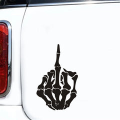 Skull Bone Middle Finger Truck Car Window Wall Bumper Vinyl Decal Stickers  Die Cut Vinyl Decal
