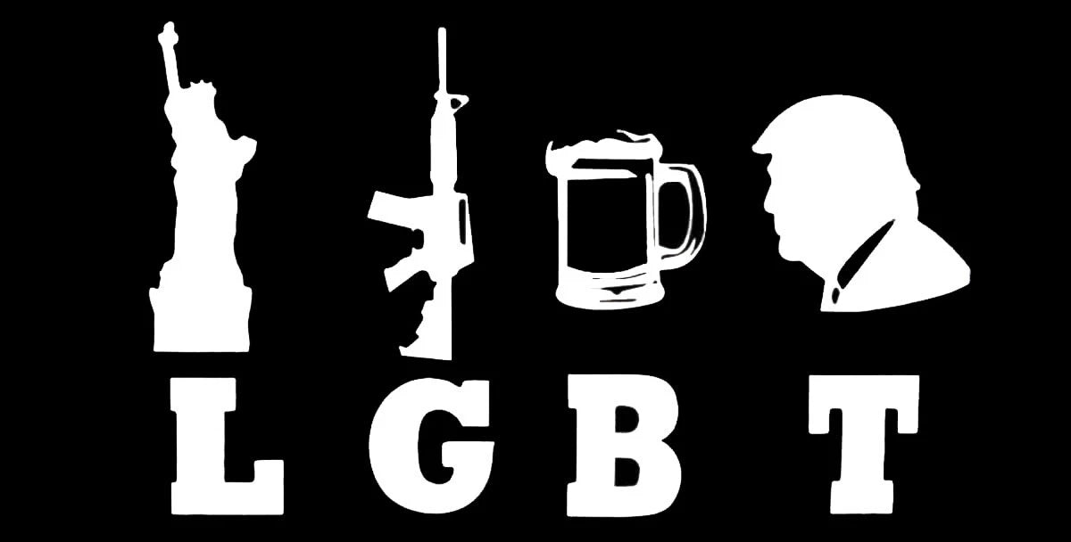 LGBT Liberty Guns Die Cut Vinyl Decal
