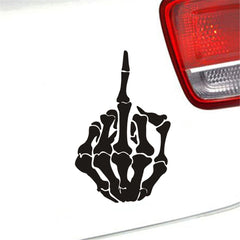 Skull Bone Middle Finger Truck Car Window Wall Bumper Vinyl Decal Stickers  Die Cut Vinyl Decal