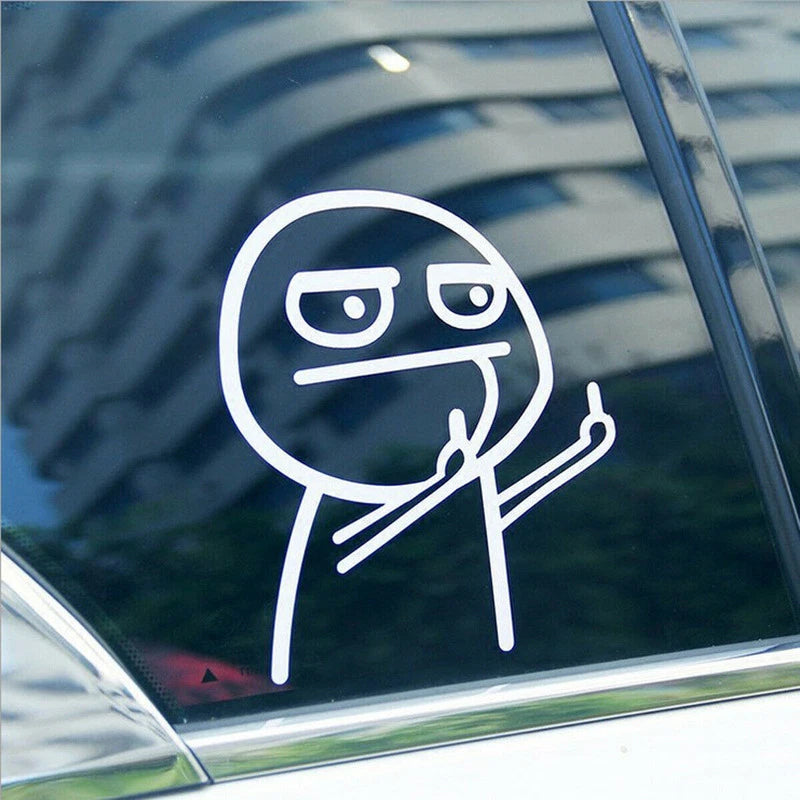 White Funny Two Middle Finger Vinyl Car Styling Sticker Window Decal Reflective Die Cut Vinyl Decal