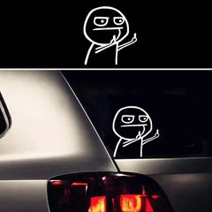 White Funny Two Middle Finger Vinyl Car Styling Sticker Window Decal Reflective Die Cut Vinyl Decal