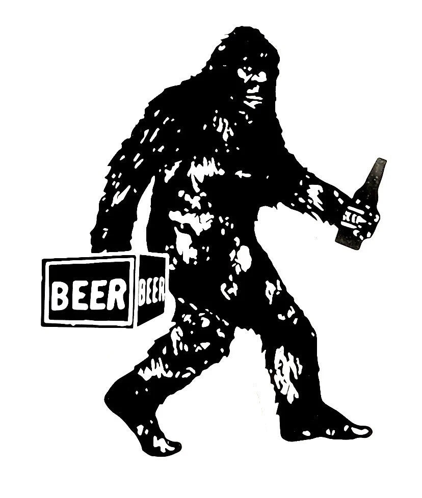 Sasquatch with Beer Funny Die Cut Vinyl Decal