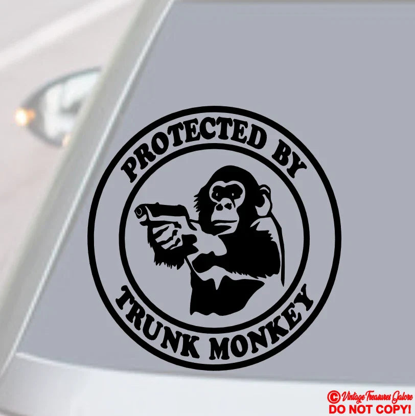 PROTECTED BY TRUNK MONKEY Die Cut Vinyl Decal