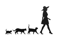 Elegant Lady With Cats,Cat Lover Vinyl Decal Sticker for window,car,camper,etc.