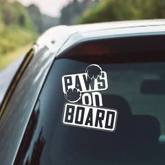 Paws on Board Die Cut Vinyl Decal
