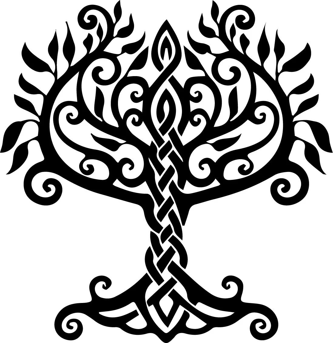 4” Celtic Tree Of Life Sticker Irish Leaves Druid Symbol Roots Intricate Black Die Cut Vinyl Decal