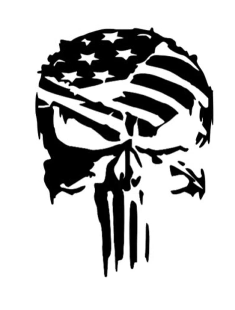 Patriotic Punisher skull Die Cut Vinyl Decal