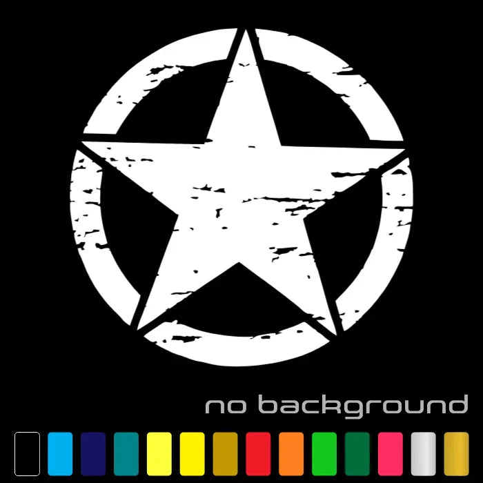Army Star Distressed Die Cut Vinyl Decal