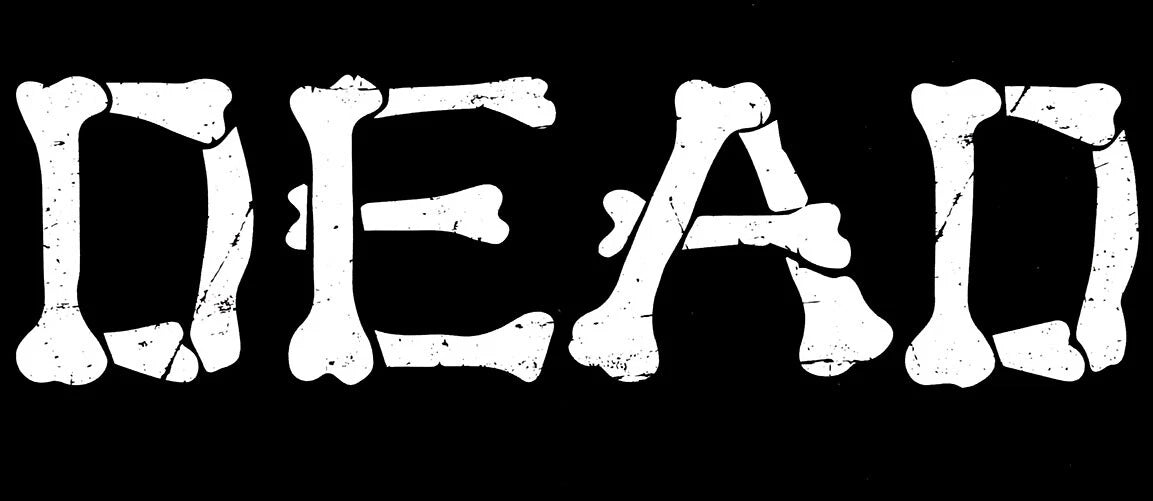 Dead Bone Letters Distressed Die Cut Vinyl Decal