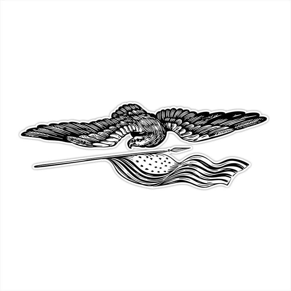 American USA Flag Eagle Bumper For Windows, Cars, Trucks, Laptops Etc)