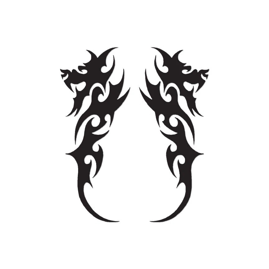Pair of Dragon Tribal Die Cut Vinyl Decal