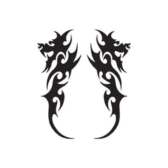 Pair of Dragon Tribal Die Cut Vinyl Decal