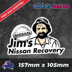 Jims Nissan Recovery Sticker Funny Laptop Car Window Bumper 4x4 Decal ute 4wd, Die Cut Vinyl Decal/ Bumper For Windows, Cars, Trucks, Laptops, Etc.