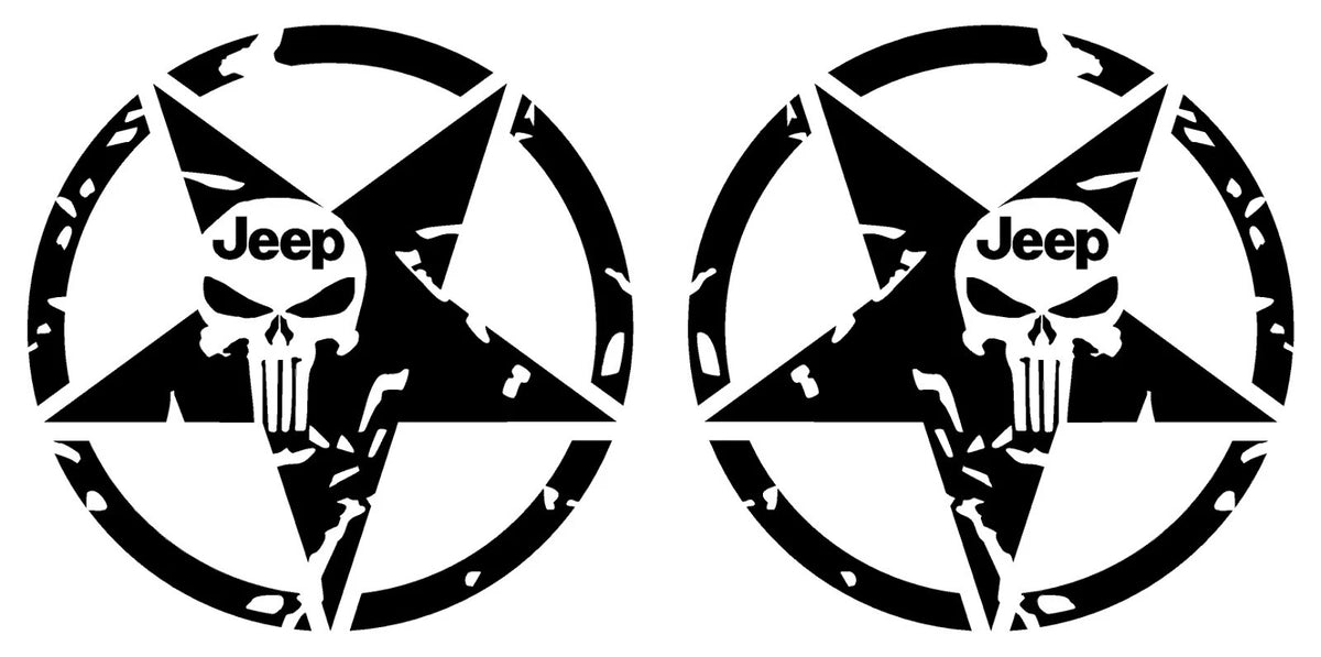 US Army Star Punisher Skull Fits Jeeps L and R Die Cut Vinyl Decal