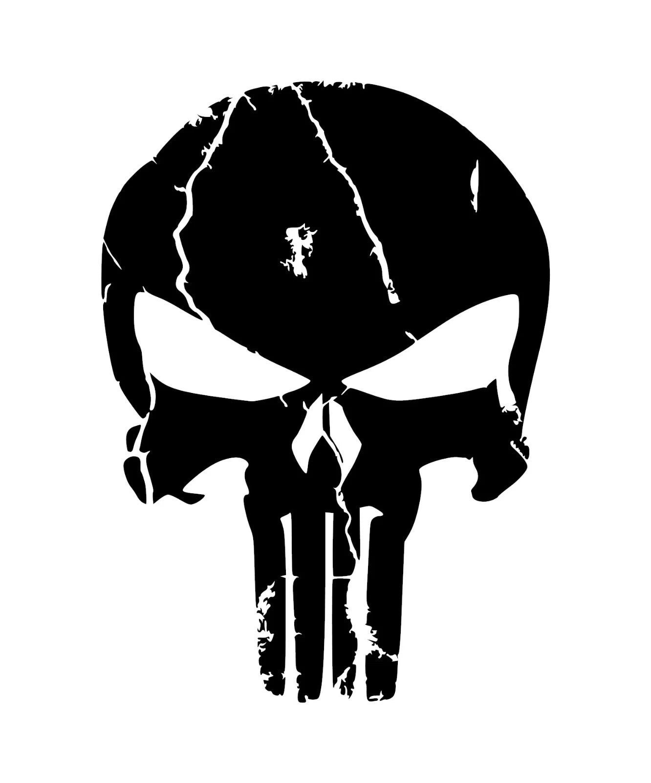 Distressed Punisher Skull Premium Die Cut Vinyl Decal