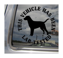 Black This Vehicle Has Been Lab Tested Die Cut Vinyl Decal