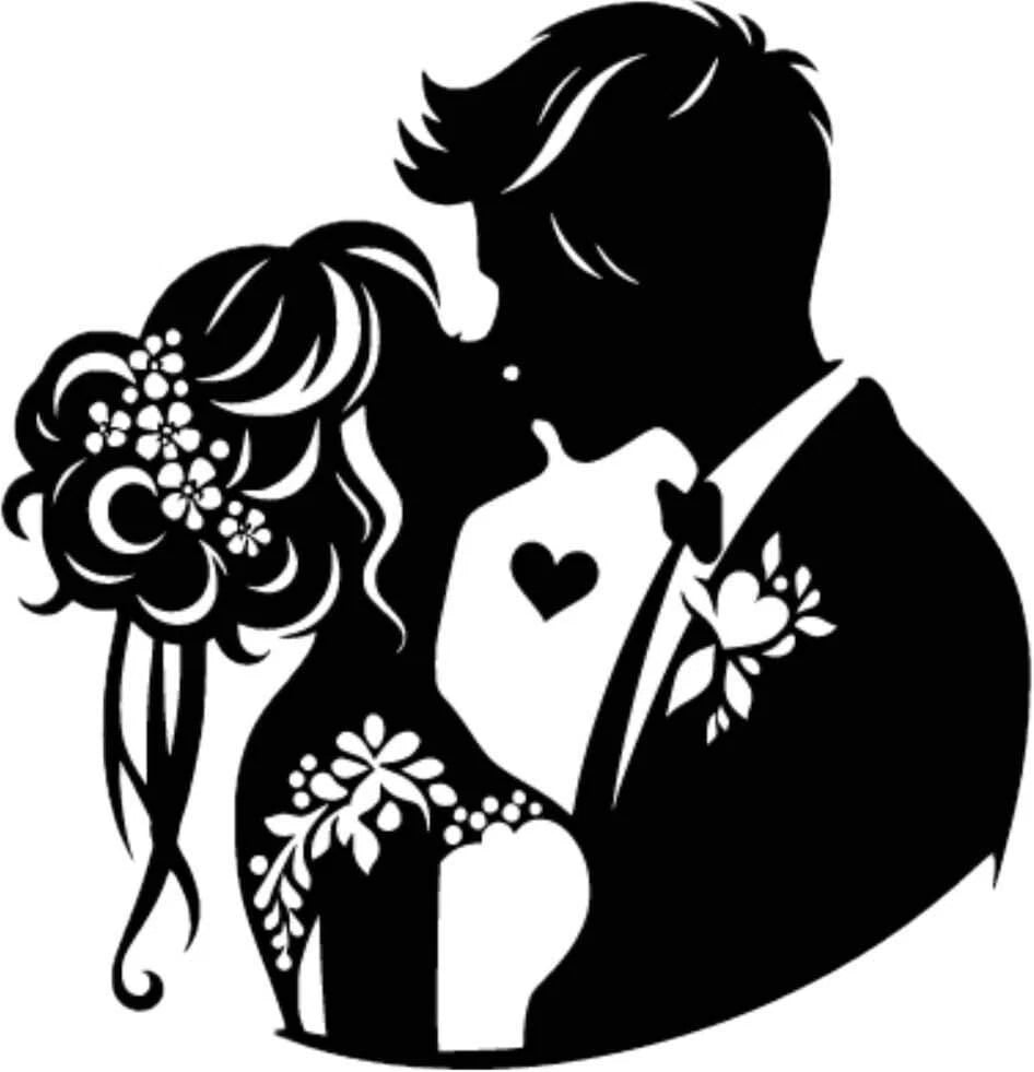 Bride And Groom Die Cut Vinyl Decal