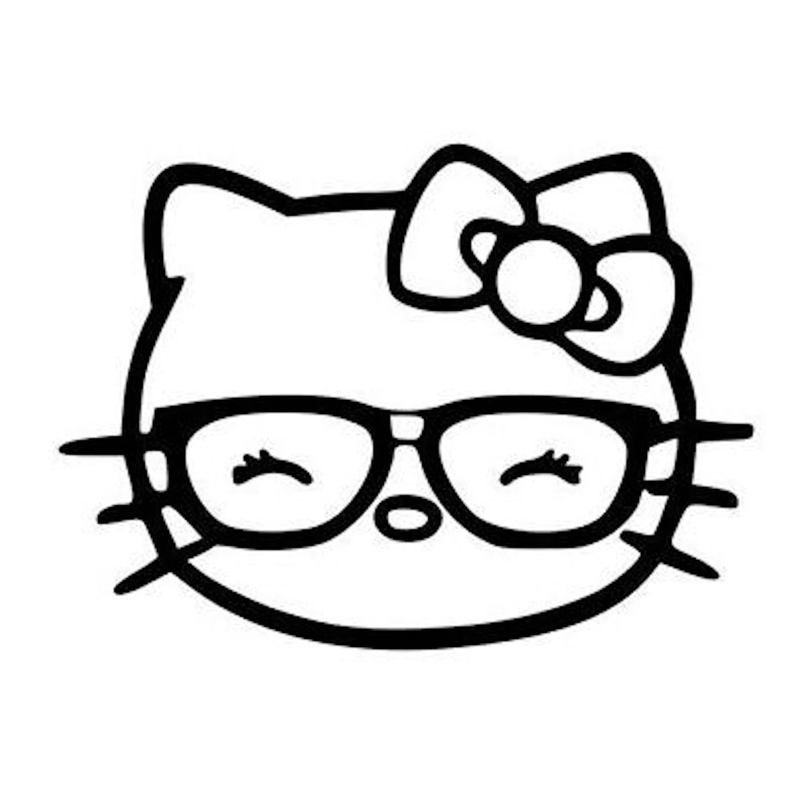 Hello Kitty Nerd Die Cut Vinyl Decal