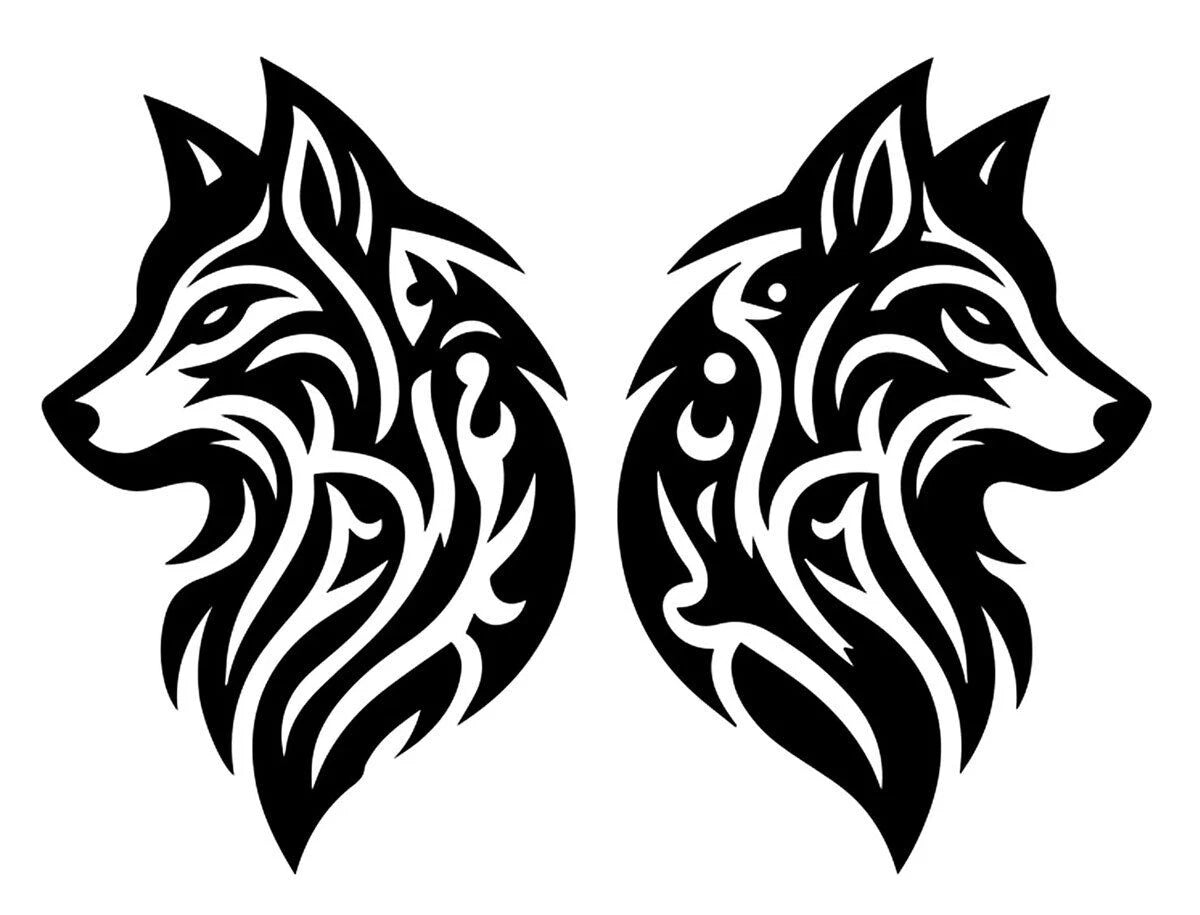 Wolf Pair 5" Vinyl Decal Bumper For Windows, Cars, Trucks, Laptops, Etc.