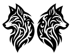 Wolf Pair 5" Vinyl Decal Bumper For Windows, Cars, Trucks, Laptops, Etc.