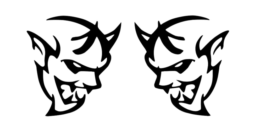 SRT Demon Dual Facing Vinyl Decal for Cars, Trucks, Window Die Cut Vinyl Decal