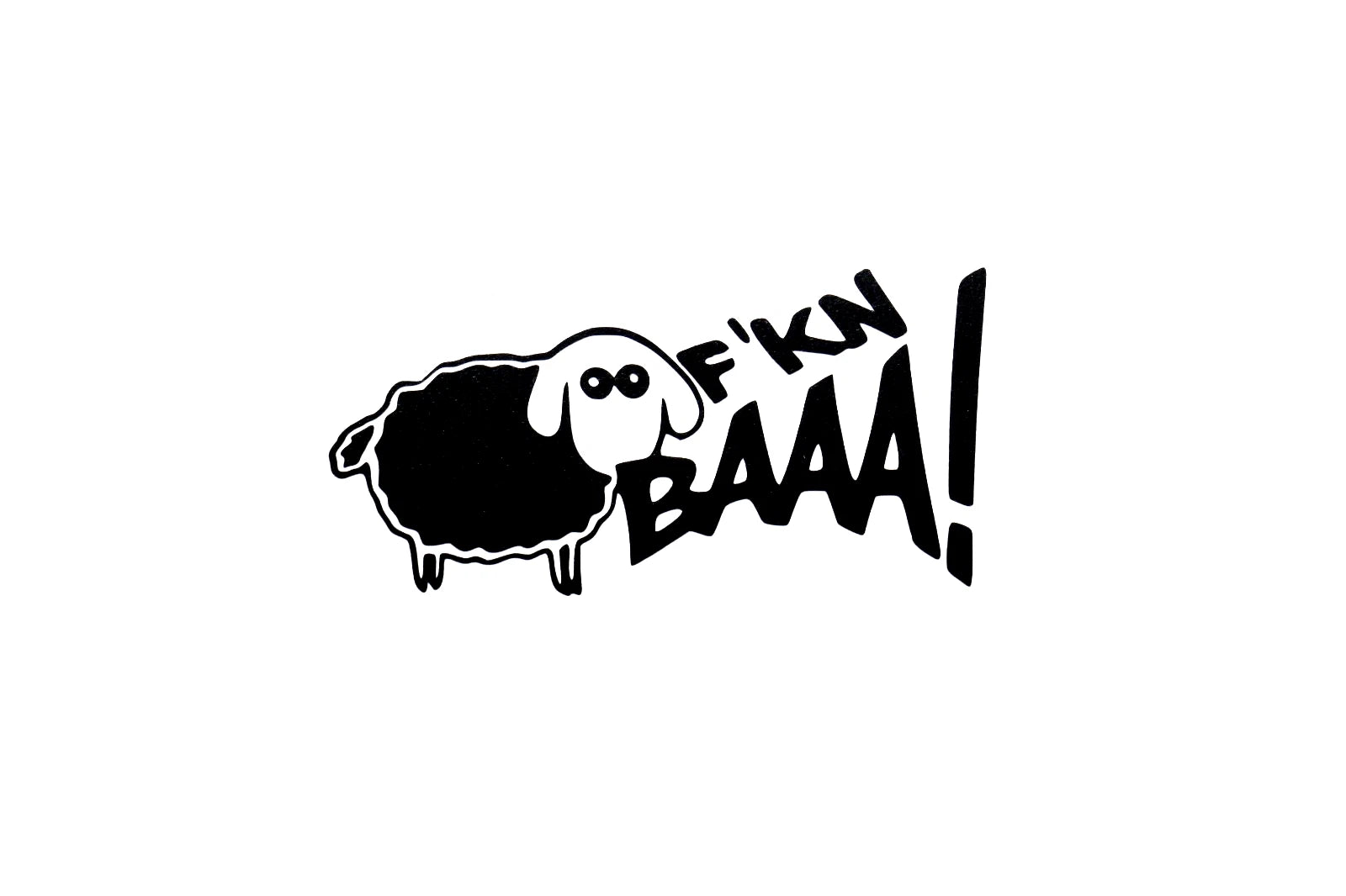 FKN BAAAA SHEEP Car Van EV Bumper Die Cut Vinyl Decal