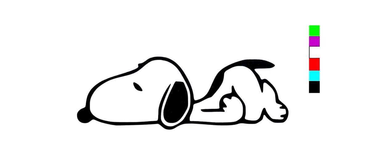 SNOOPY LAZY Car Van EV Bumper Die Cut Vinyl Decal