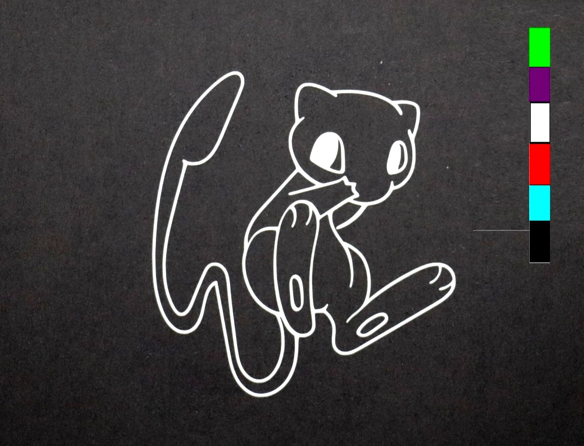 MEW Car EV Bumper Laptop Window Laptop Ipad Tablet Funny Vinyl Decal Sticker, Trucks, Laptops, Etc.