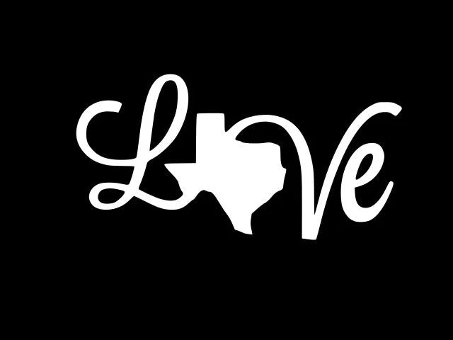 LOVE TEXAS TEXAN Die Cut Vinyl Decal
