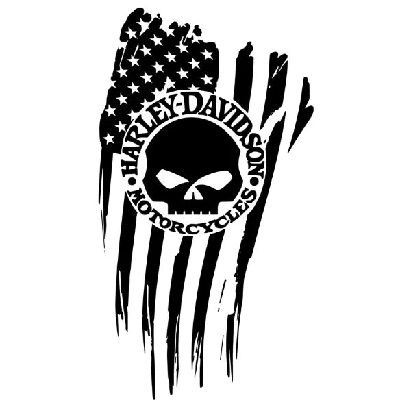 Motorcycle American Flag for Harley ANY Color Vinyl Decal FREE SHIPPING Die Cut Vinyl Decal
