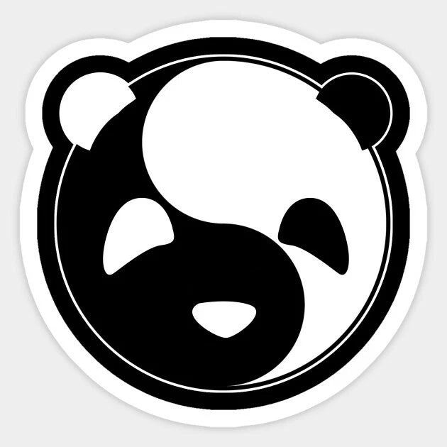 Yin & Yang Panda Die Cut Vinyl Decal